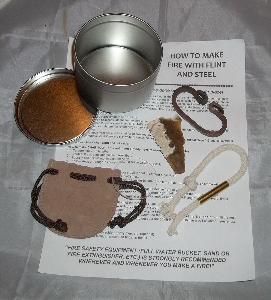 Deluxe Flint and Steel Fire Starting Kit