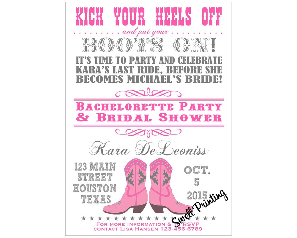 Cowgirl Bridal Shower Invitations 8