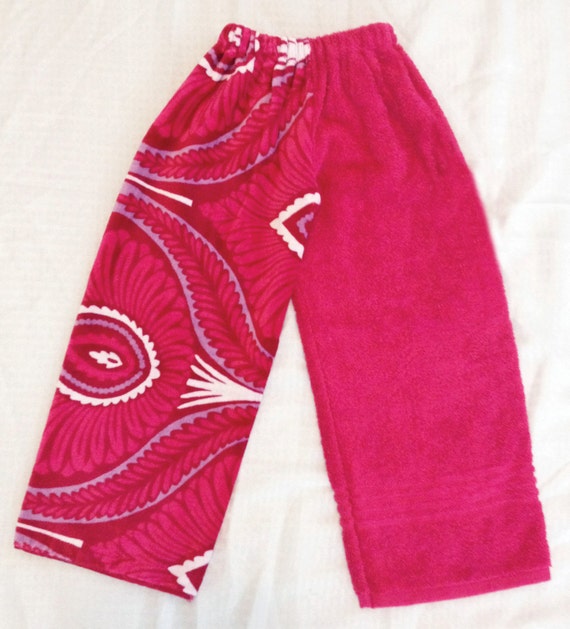 Pink Pattern Towel Pants by DrylandApparel on Etsy