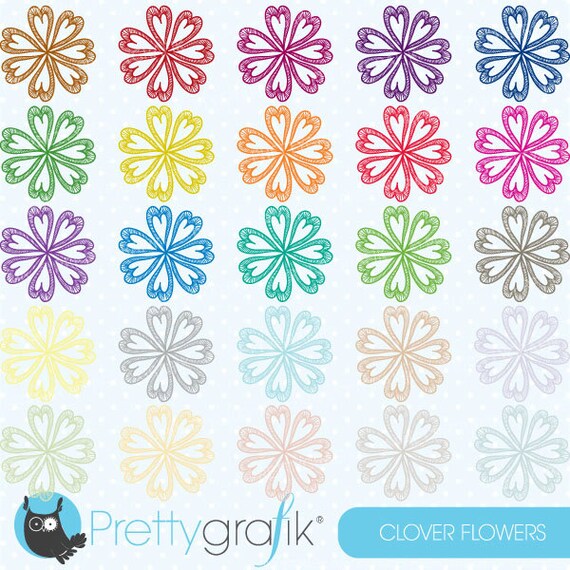 25 flower heart clipart commercial use, vector graphics, digital clip art, digital images - CL502 Il_570xn