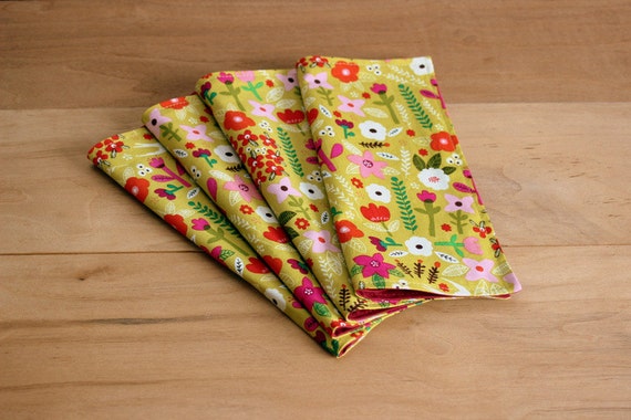 Everyday reusable cloth napkins serviettes by InspiredStitchery