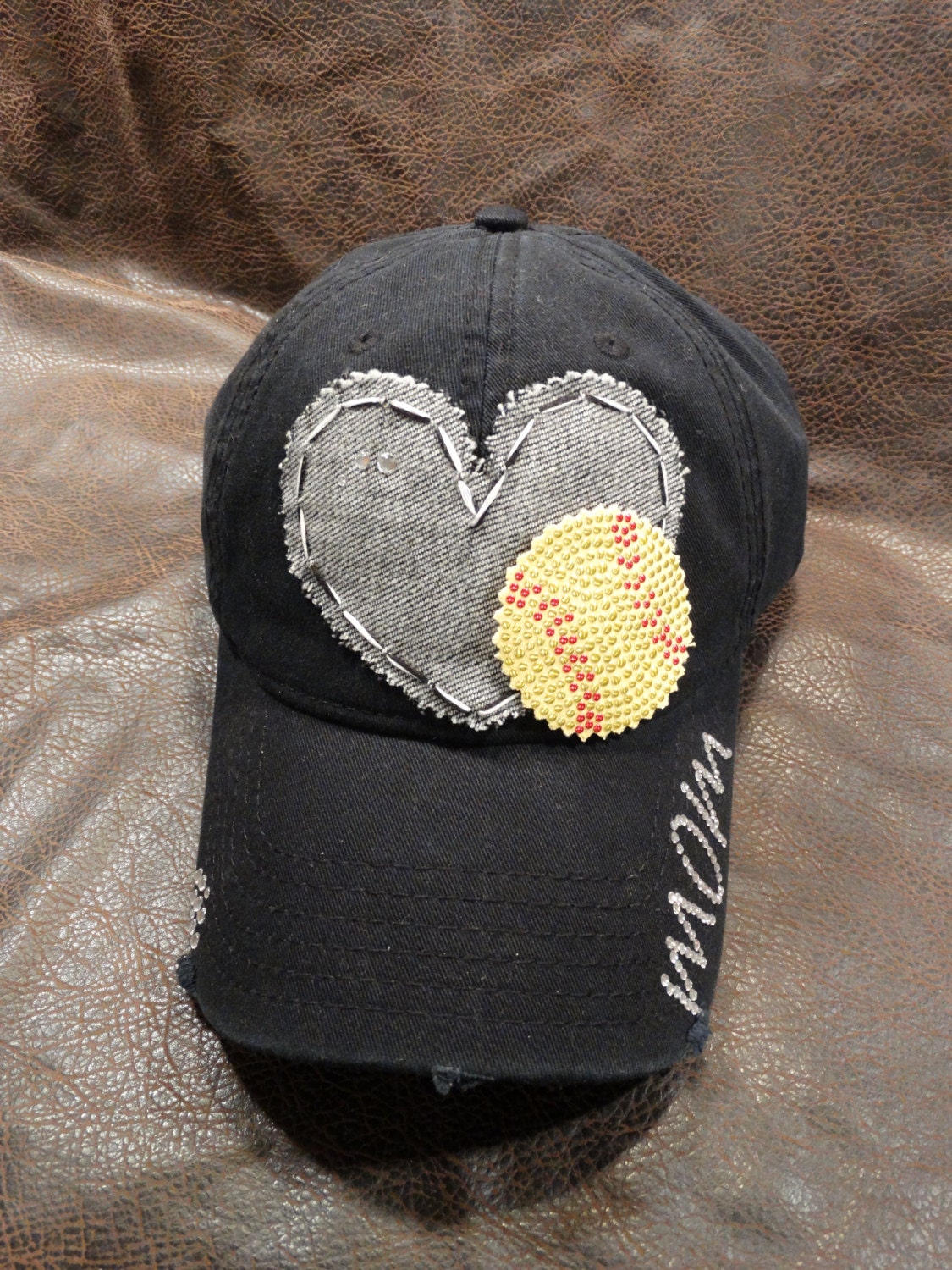 LOVE SOFTBALL Bling Baseball hat by BlingirlSpirit on Etsy