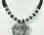Stylish Elephant Pendant.Statement Necklace Boho Choker Necklace Vintage Gift For Her
