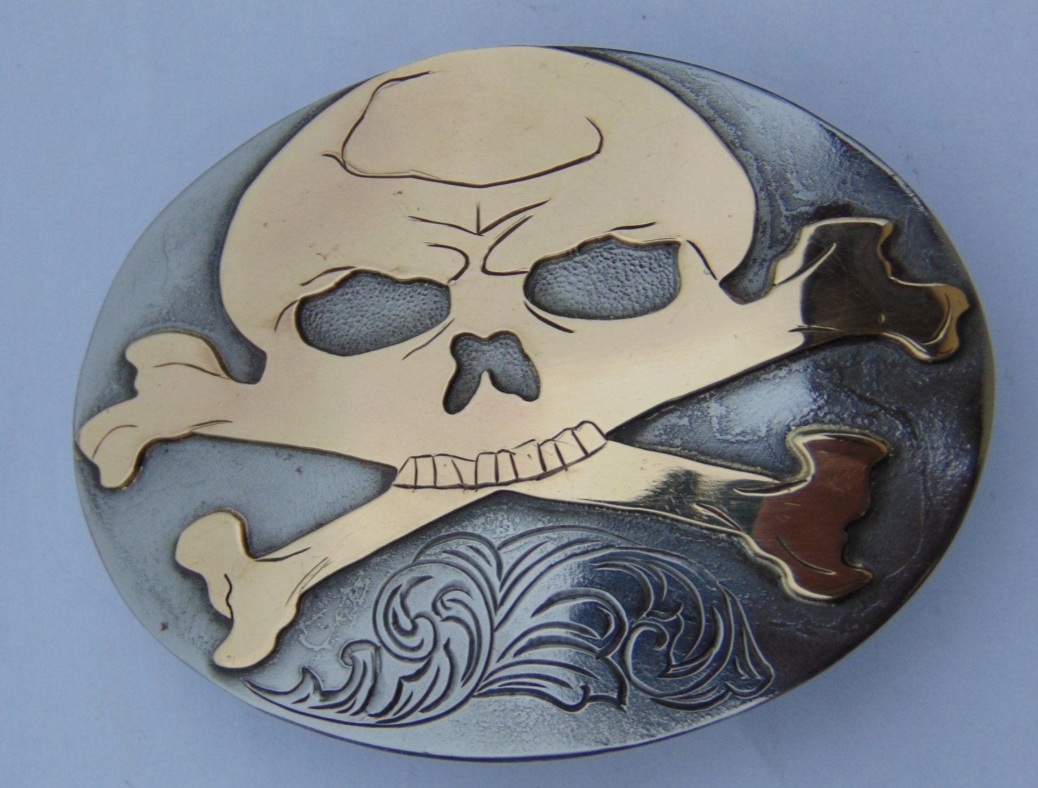 Skull Belt Buckle Skull And Crossbones By Bluegrassengraving 