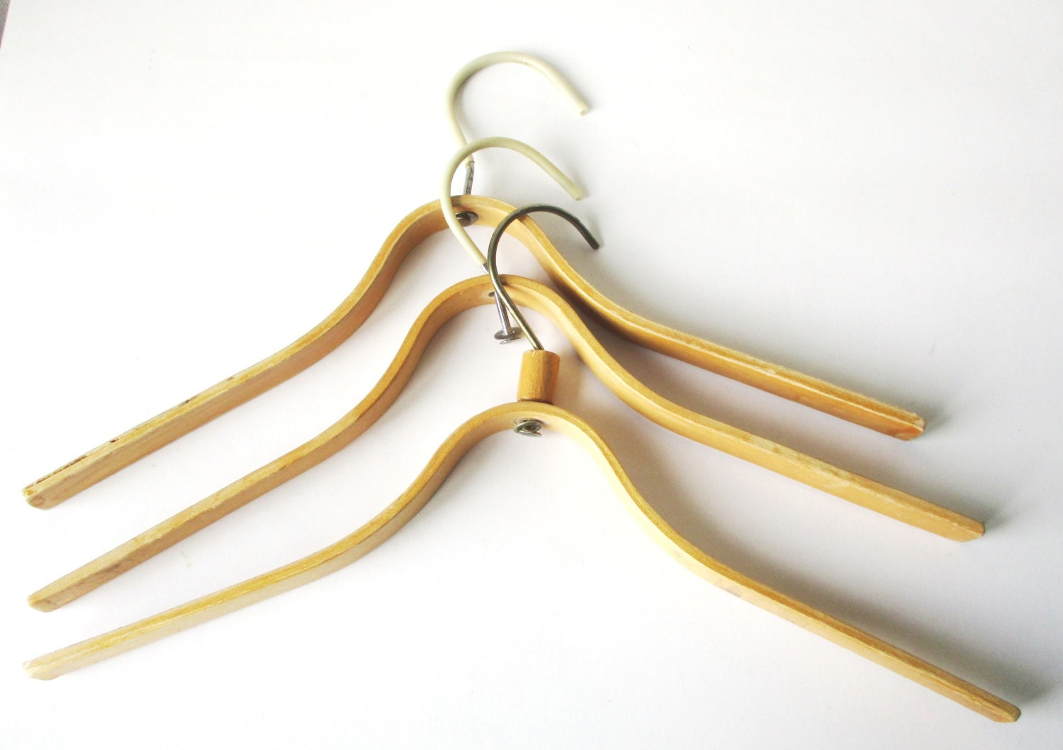 Child’s Clothes Hangers Vintage set of 3 Simple Wood Clothes Hangers
