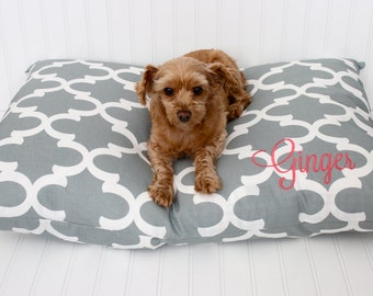 Dog Bed Cover - Personalized Dog Pillow Cover - Pet Bed Cover - Monogram Pet Bed - Pet Duvet Cover