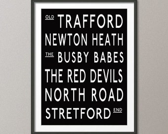 Manchester United Subway Print Poster