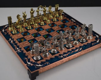 Minoans chess set (25X25) / pelekys / Copper chess board