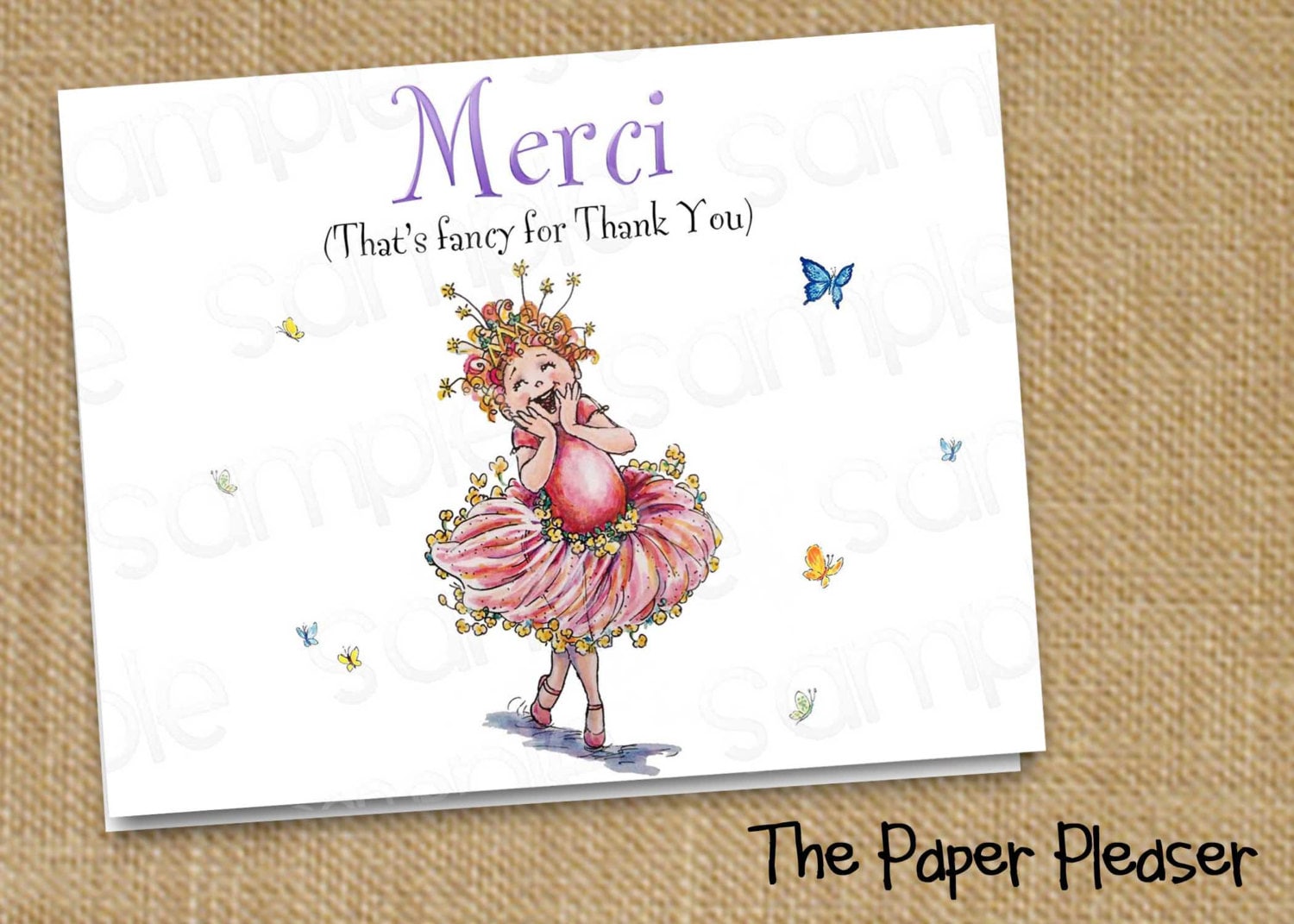 Fancy Nancy Thank You Cards by ThePaperPleaser on Etsy