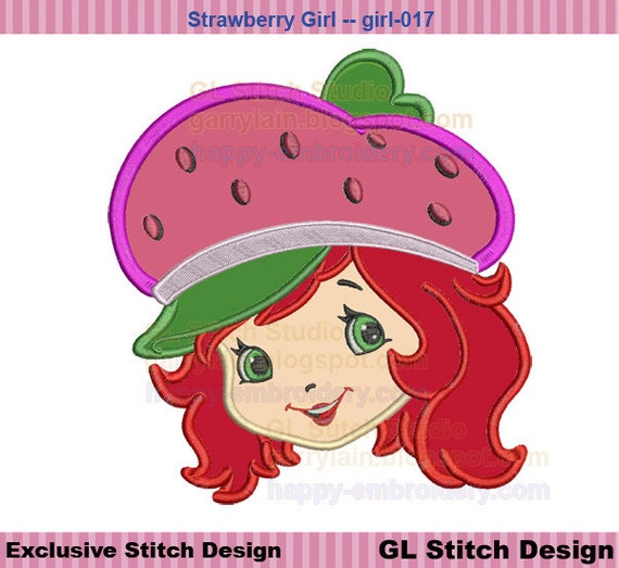 Strawberry Shortcake applique Machine by GLStitchStudio on Etsy