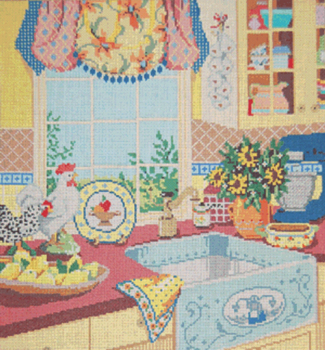 Needlepoint Handpainted Canvas SANDRA GILMORE La Cuisine 18M