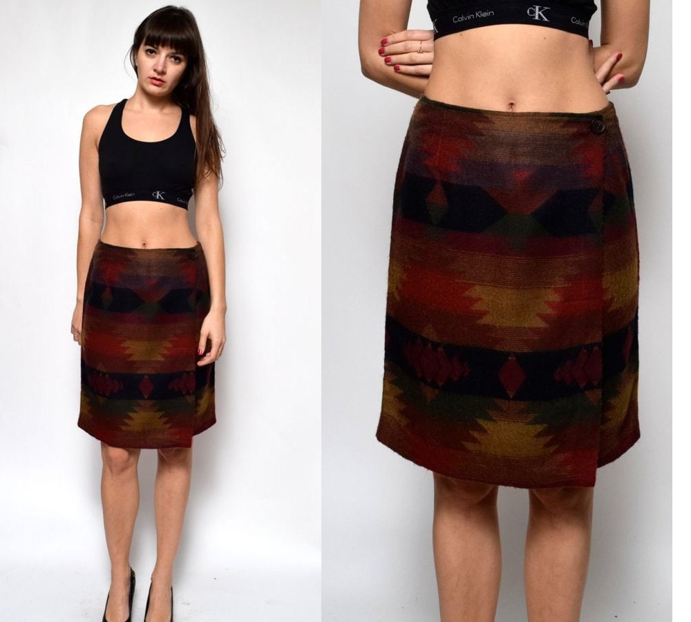 Vintage Navajo Native American Wrap Up Skirt by BlackPaganVintage