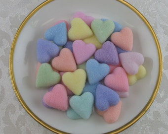 60 Pastel Mix Petite Heart shaped sugar cubes for Valentine's Day, tea party, shower, coffee, tea, party favor, wedding, hostess gift