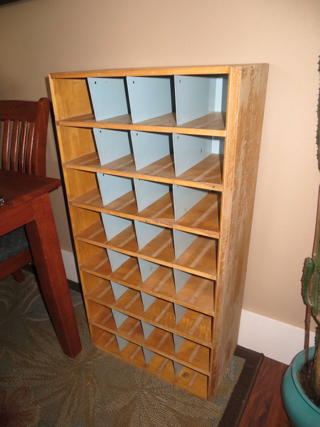 Antique Industrial Post Office Sorting Cabinet, Perfect Wine Rack ...