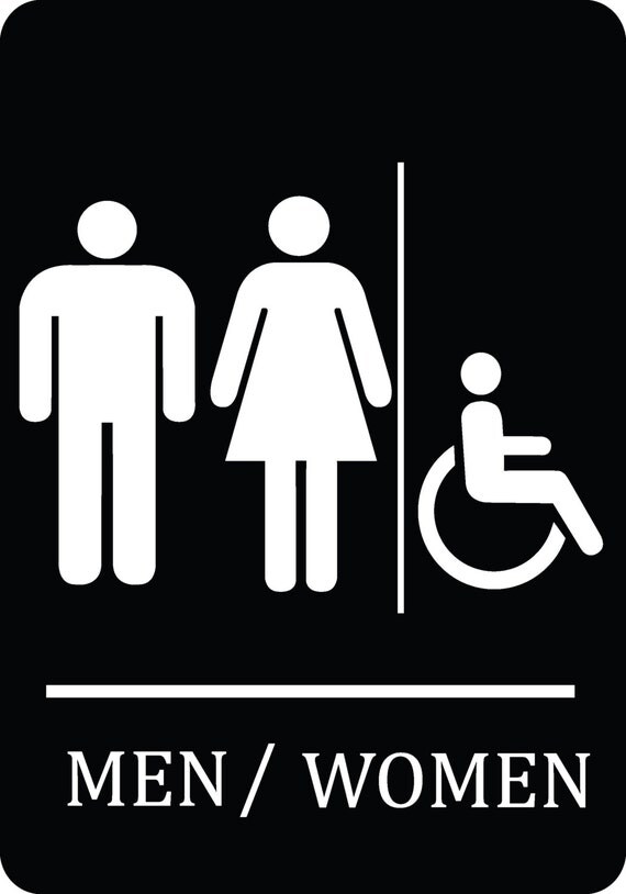 Handicap Men Women Bathroom Sign Quality Plastic Outdoor