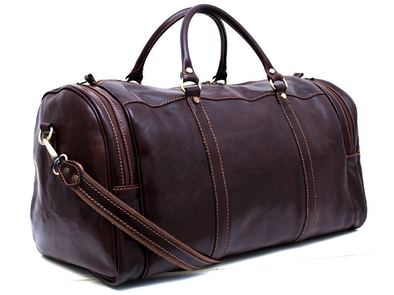 mens genuine leather duffle bag