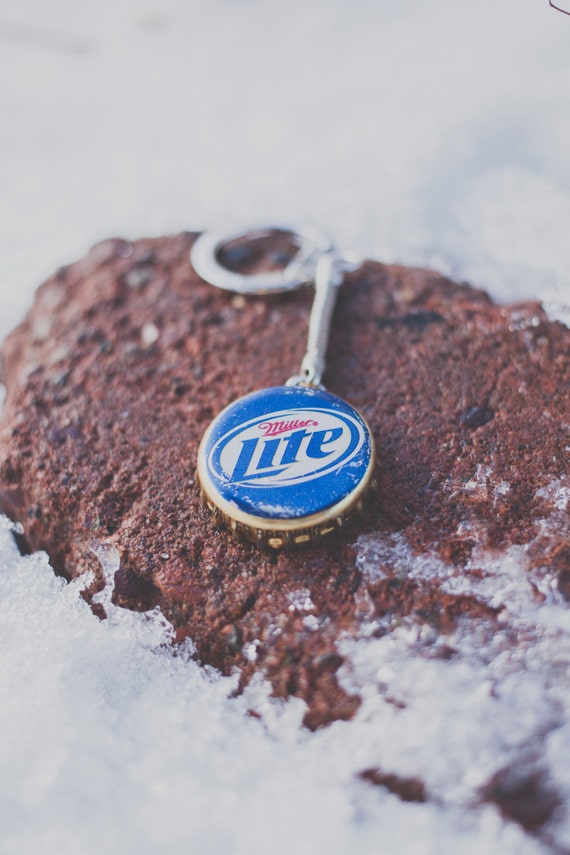 Miller Lite Bottle Cap Keychain