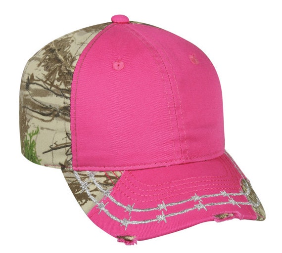 Items similar to Frayed camo cap with barbed visor design on Etsy