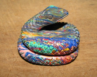 Stone Carving Coiled Snake One of a Kind -SALE