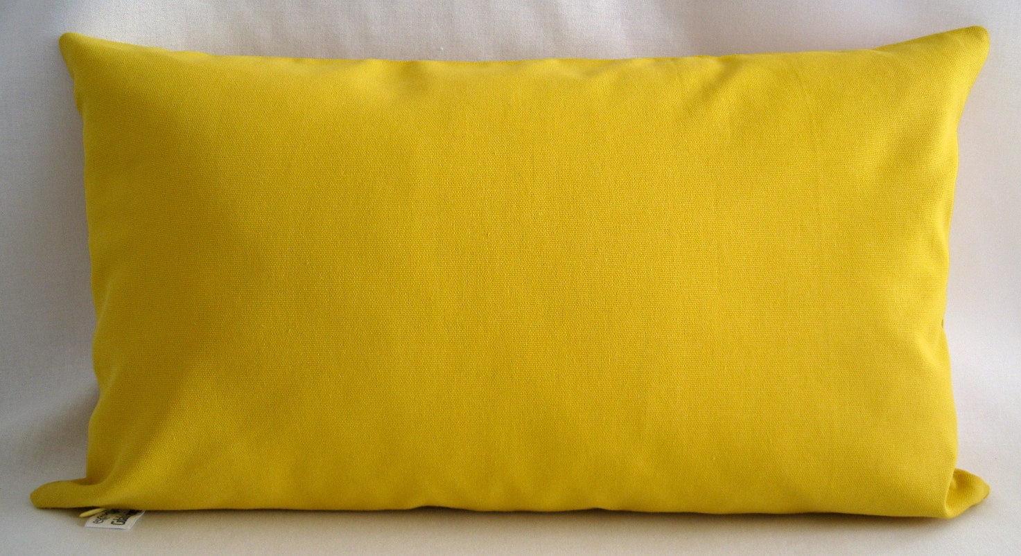 Lumbar Pillow Cover 12x20 Pillow Cover Corn Yellow Solid