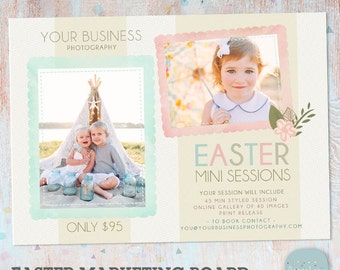 Easter Photography Mini Session Marketing Board - Photoshop template - IE007 - INSTANT DOWNLOAD