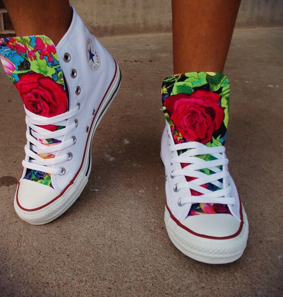 Items similar to Floral Converse Shoes on Etsy