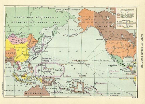 Japan Pacific Ocean China USSR Tibet Siam Australia Hawaii