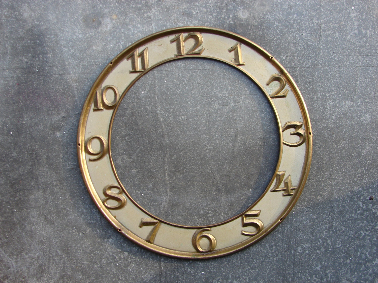 Vintage Clock Movement Brass Dial Number Ring By Tiktaktuk