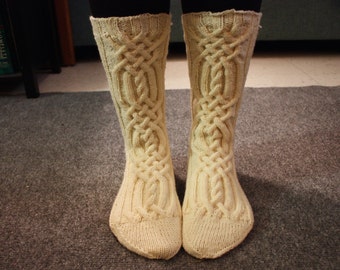 Cozy Wool Cable Knit Socks