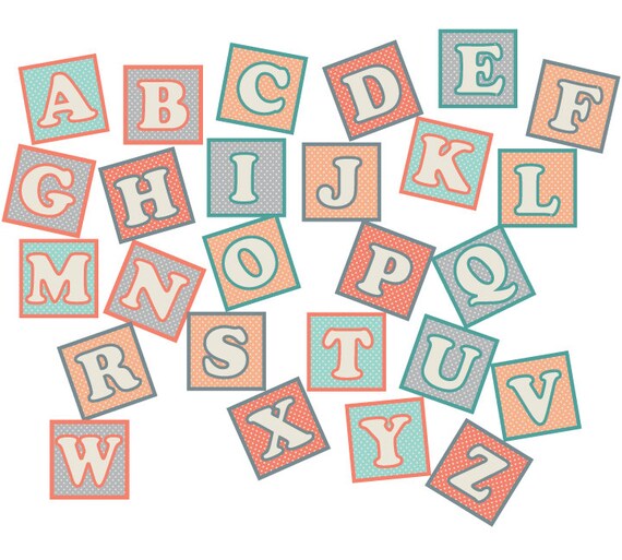 Alphabet Blocks Wall Decals Alphabet Block by ecowalldecals