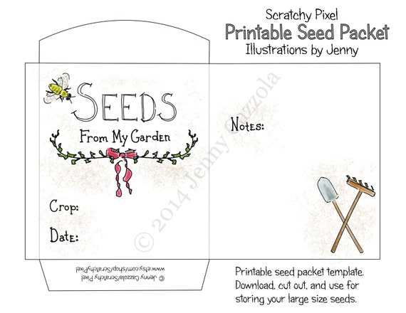 Items similar to Printable Seed Packet; Large size ~ PDF Instant ...