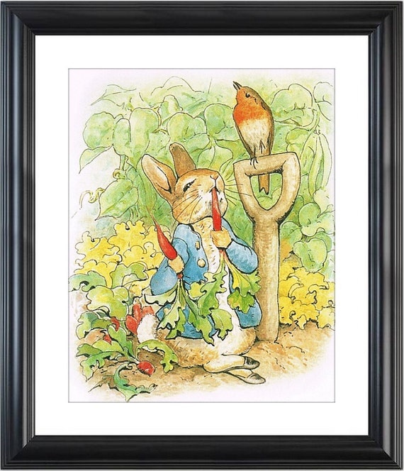 Peter Rabbit Christening Print Beatrix Potter Print Baby