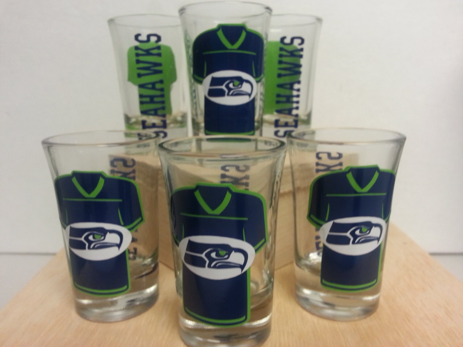 NFL Seattle Seahawks Shot Glasses by Yourlifeuncorked on Etsy