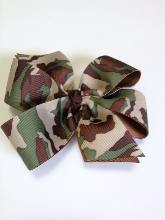 Girls Camouflage Barrette Teen Hair Accessory Camo Hair Bow