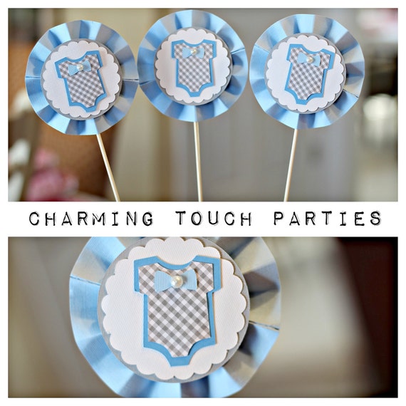 Baby Shower boy decor / centerpiece by by CharmingTouchParties