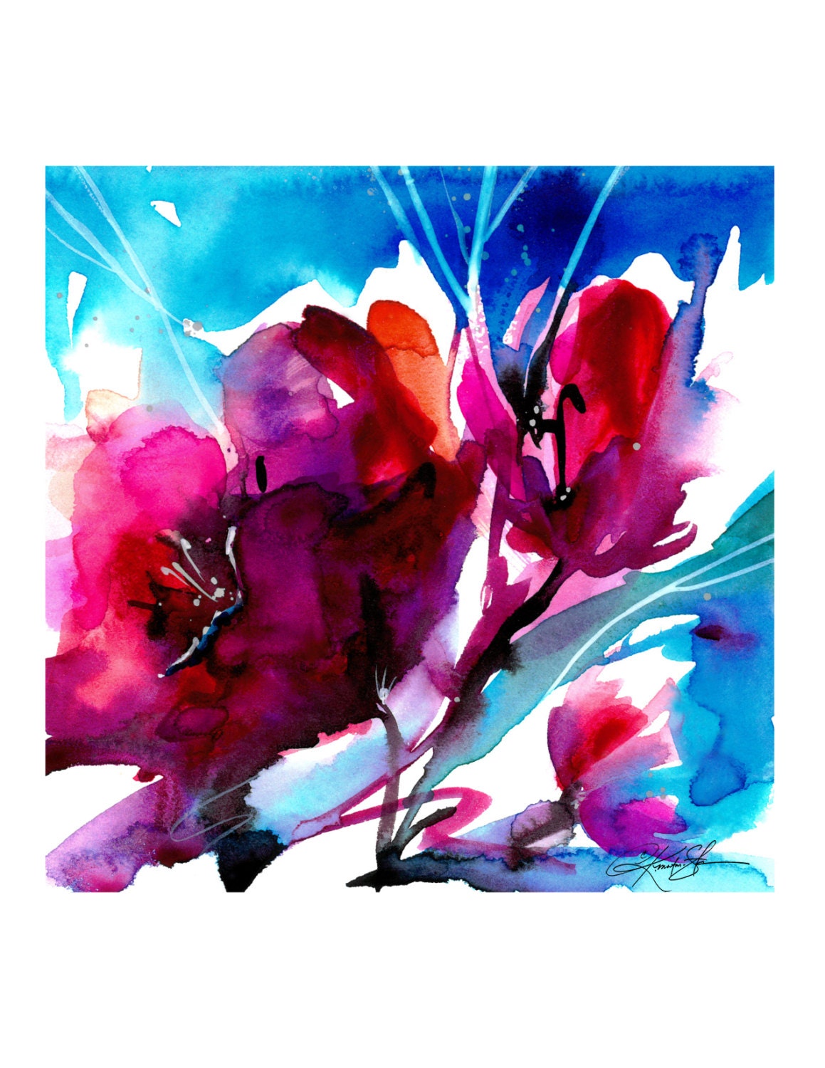 Colorful Bloom No. 2 art archival floral print from