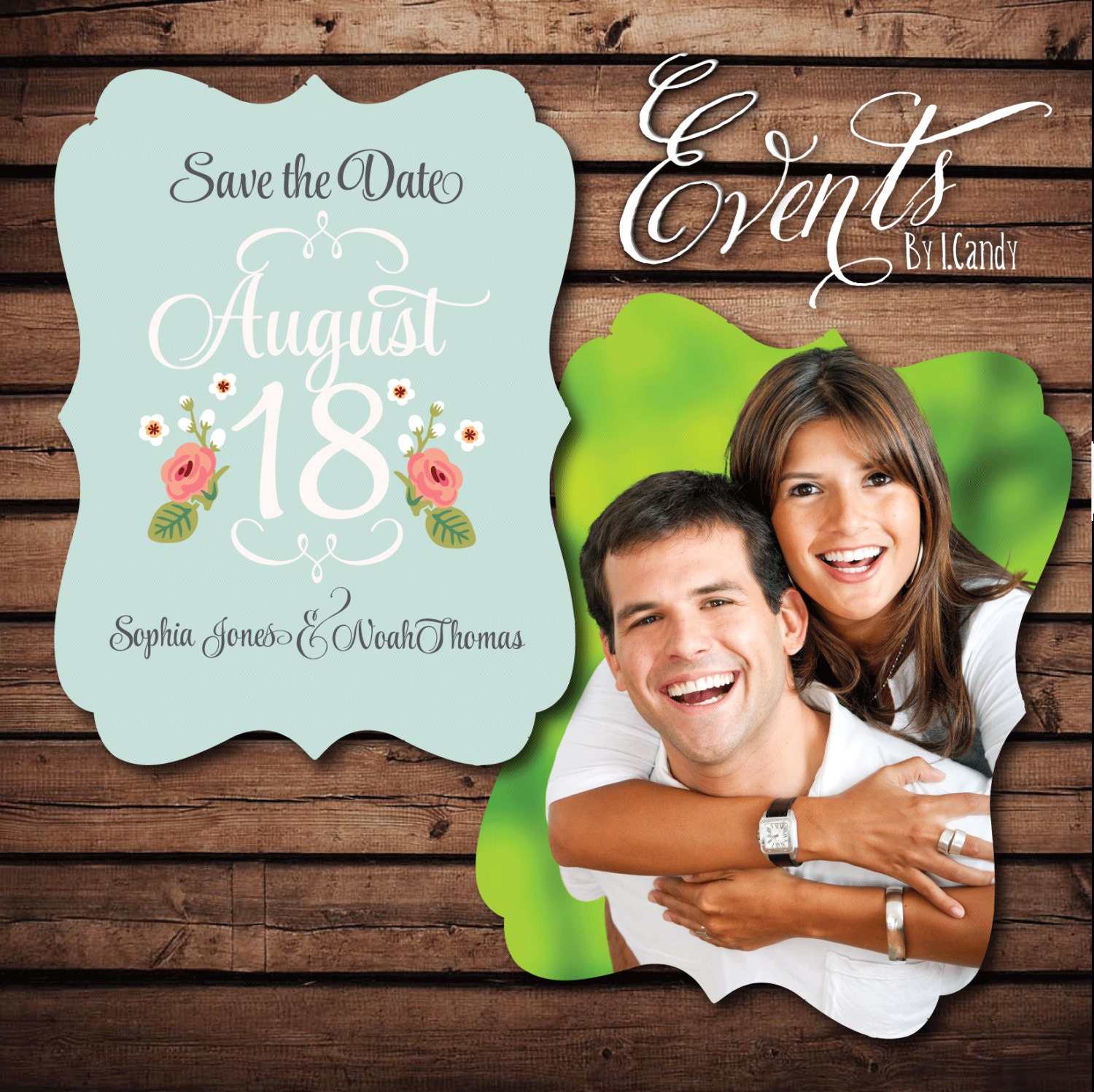 Wedding Save the Date Sample Ornate Save The Date With Floral 