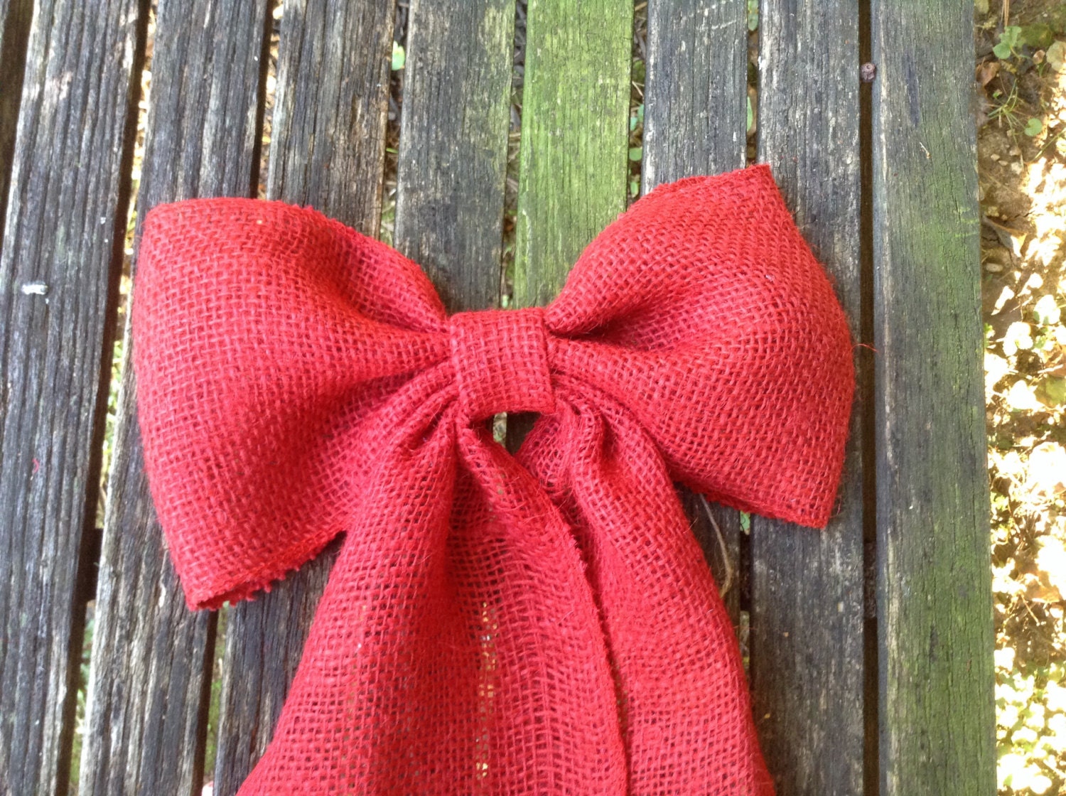 Red Burlap Bow / Burlap Wreath Bow / Red Wedding Decorations / Christmas or Valentine Decorations