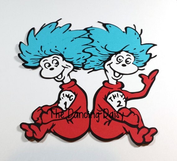 Thing one and thing 2 Dr. Seuss inspired Die cut for