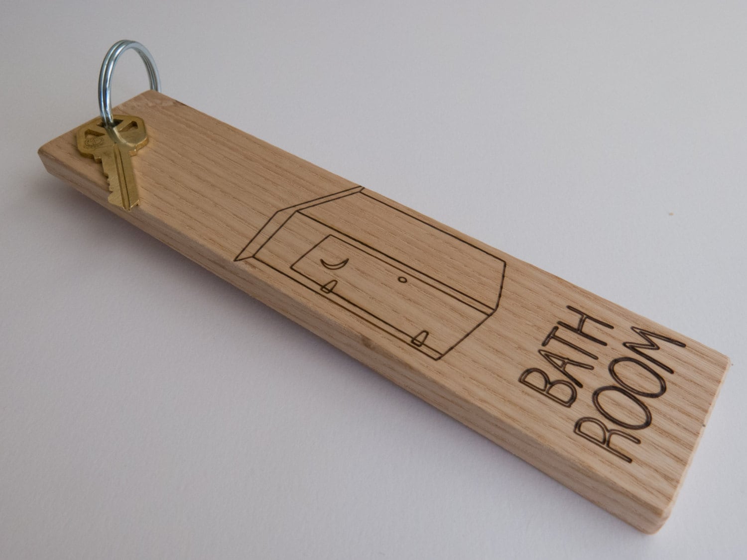 Laser Cut Bathroom Keychains large by KrakatoaDesign on Etsy