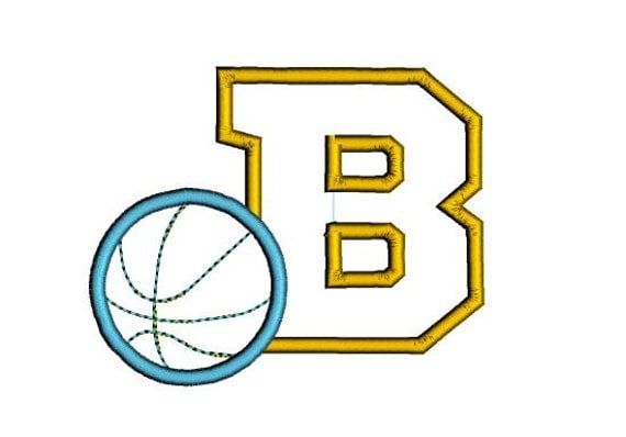 Basketball font embroidery design. Sports font. 4x4 hoop.