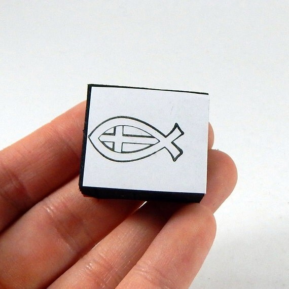 Rubber Stamp Jesus Fish Christian Stamping by EverydaySupply