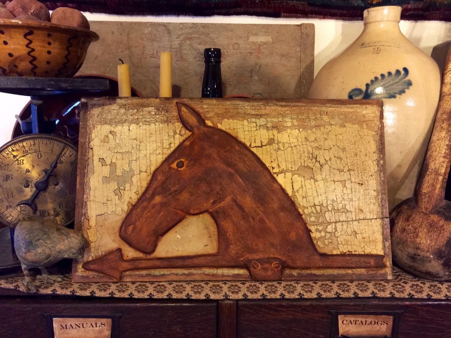 Decorative Primitive Folk Art Inspired Wall by FolkForAllSeasons