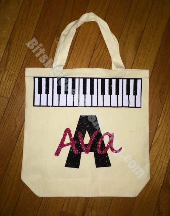 Personalized Piano Keys Tote Bag by BitsNPiecesBySK on Etsy