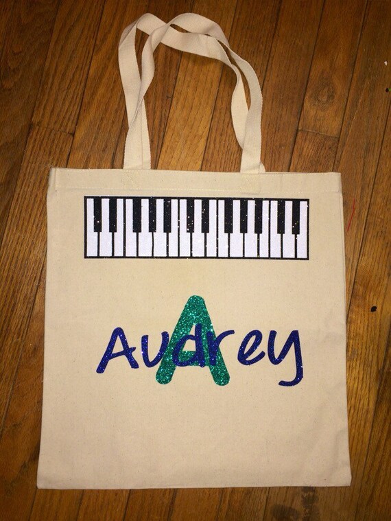Personalized Piano Keys Tote Bag by BitsNPiecesBySK on Etsy