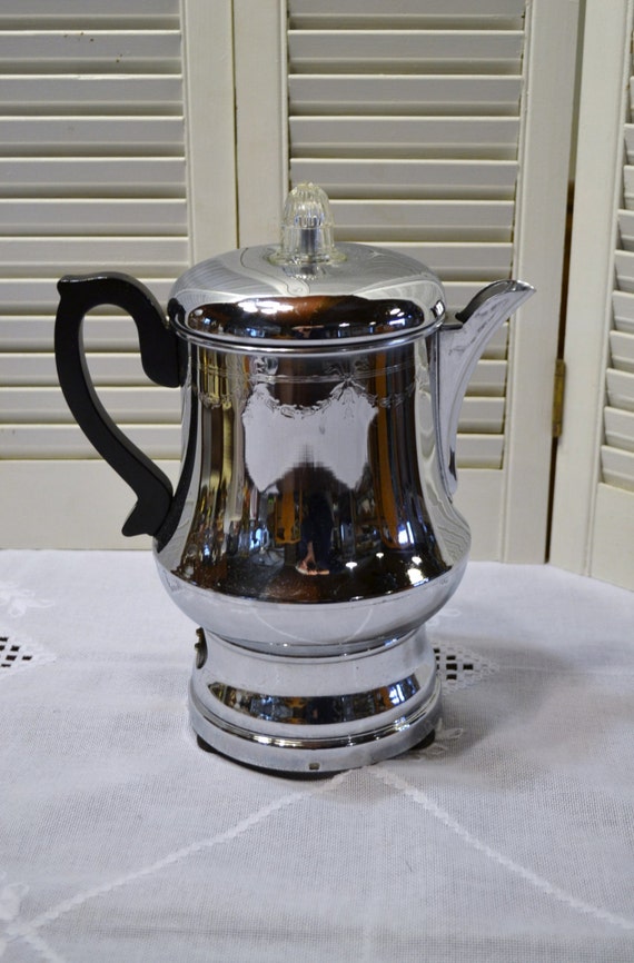 Vintage Farberware Coffee Percolator Chrome Black Not Working