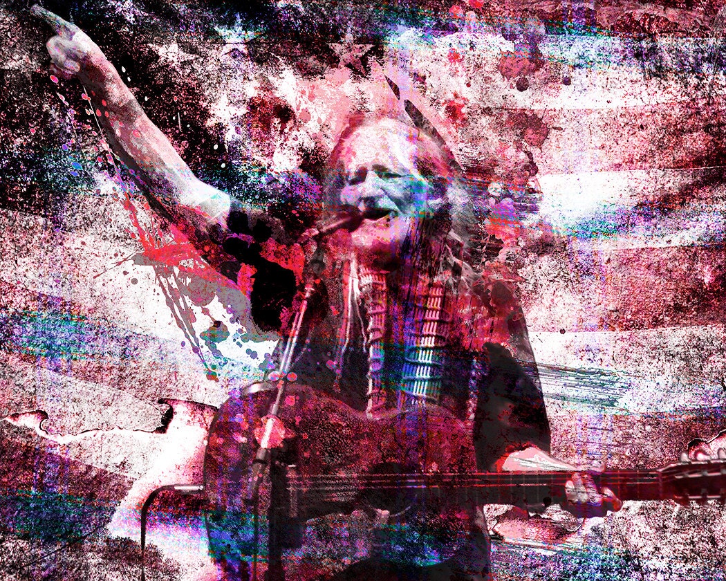 Willie Nelson Art Country Music Poster Mixed Media Original