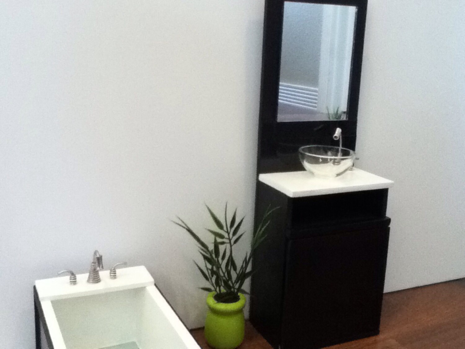 Ultra Modern black sink vanity& mirror for 10.512
