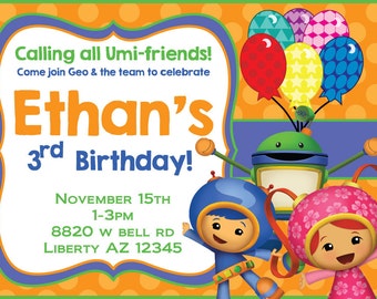 Items similar to Team Umizoomi Birthday Invitation BOY AND GIRL on Etsy