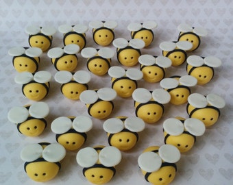 12 edible Fondant Bumble Bees Toppers